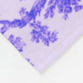 Frans toile de jouy blauw en wit elegant fleece deken (Hoek)