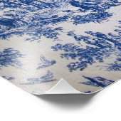 Frans toile de jouy blauw en wit elegant foto afdruk (Hoek)