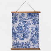 Frans toile de jouy blauw en wit elegant hangend wandkleed (Voorkant)
