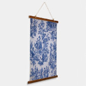 Frans toile de jouy blauw en wit elegant hangend wandkleed (Gebogen)
