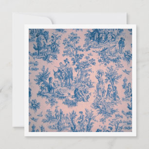Frans toile de jouy blauw en wit elegant kaart