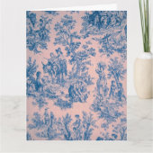 Frans toile de jouy blauw en wit elegant kaart (Voorkant)