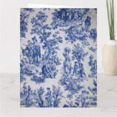 Frans toile de jouy blauw en wit elegant kaart (Achterkant)