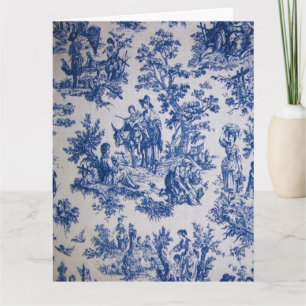 Frans toile de jouy blauw en wit elegant kaart