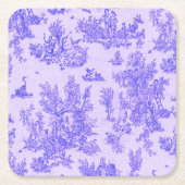 Frans toile de jouy blauw en wit elegant kartonnen onderzetters (Voorkant)