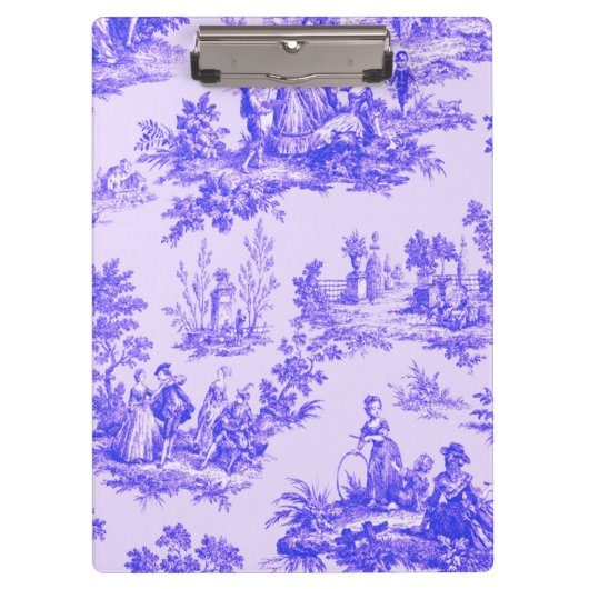 Frans toile de jouy blauw en wit elegant klembord (Voorkant)
