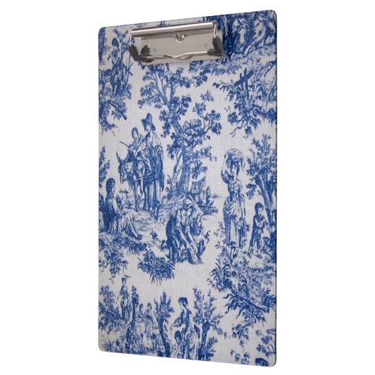 Frans toile de jouy blauw en wit elegant klembord (Links)