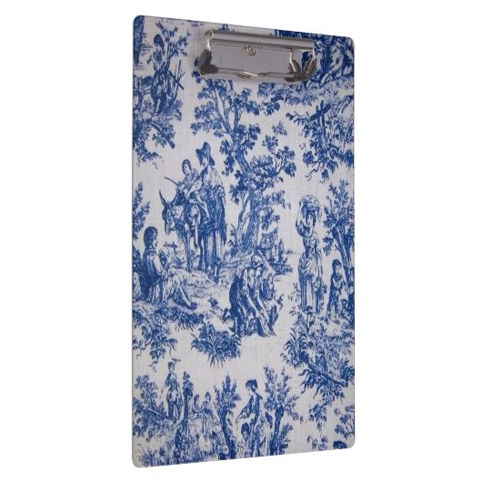 Frans toile de jouy blauw en wit elegant klembord (Rechts)