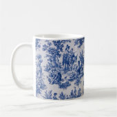 Frans toile de jouy blauw en wit elegant koffiemok (Links)