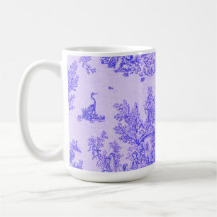 Frans toile de jouy blauw en wit elegant koffiemok