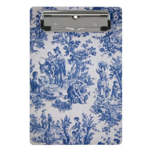 Frans toile de jouy blauw en wit elegant mini klembord