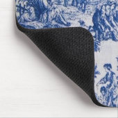 Frans toile de jouy blauw en wit elegant muismat (Hoek)