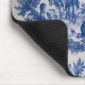 Frans toile de jouy blauw en wit elegant muismat (Hoek)