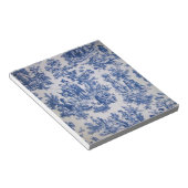 Frans toile de jouy blauw en wit elegant notitieblok (Schuin)
