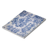 Frans toile de jouy blauw en wit elegant notitieblok (Linkerzijde)