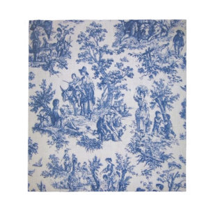 Frans toile de jouy blauw en wit elegant notitieblok