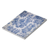 Frans toile de jouy blauw en wit elegant notitieblok (Linkerzijde)