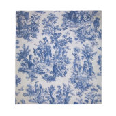 Frans toile de jouy blauw en wit elegant notitieblok (Voorkant)