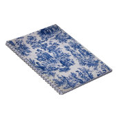 Frans toile de jouy blauw en wit elegant notitieboek (Rechterzijde)