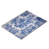 Frans toile de jouy blauw en wit elegant notitieboek (Linkerzijde)