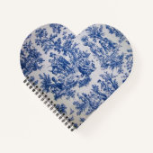 Frans toile de jouy blauw en wit elegant notitieboek (Voorkant)