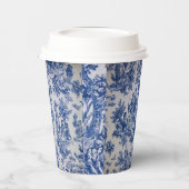 Frans toile de jouy blauw en wit elegant papieren bekers (Links)