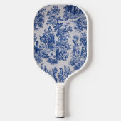 Frans toile de jouy blauw en wit elegant pickleball paddle (Achterkant)