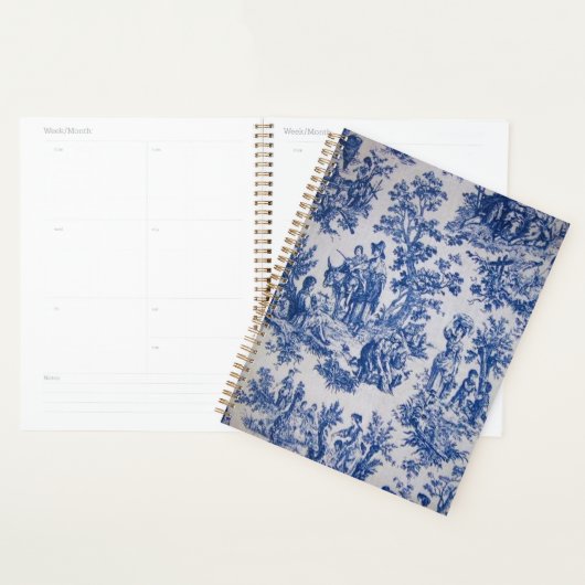 Frans toile de jouy blauw en wit elegant planner (Display)
