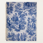 Frans toile de jouy blauw en wit elegant planner (Voorkant)