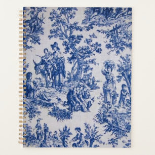 Frans toile de jouy blauw en wit elegant planner