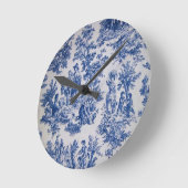 Frans toile de jouy blauw en wit elegant ronde klok (Hoek)
