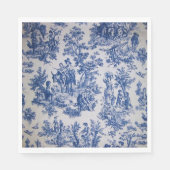 Frans toile de jouy blauw en wit elegant servet (Voorkant)