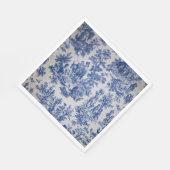 Frans toile de jouy blauw en wit elegant servet (Hoek)