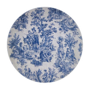 Frans toile de jouy blauw en wit elegant snijplank