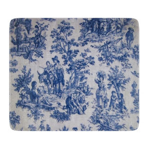 Frans toile de jouy blauw en wit elegant snijplank