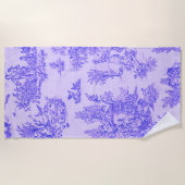 Frans toile de jouy blauw en wit elegant strandlaken (Voorkant)