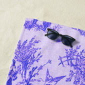 Frans toile de jouy blauw en wit elegant strandlaken (In situ)