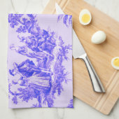 Frans toile de jouy blauw en wit elegant theedoek (Quarter Fold)