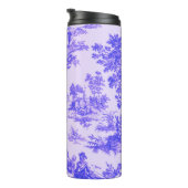 Frans toile de jouy blauw en wit elegant thermosbeker (Geroteerd rechts)