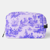 Frans toile de jouy blauw en wit elegant toilettasje (Achterkant)