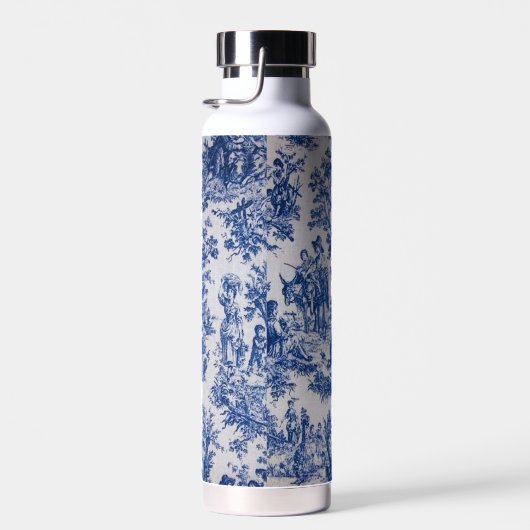 Frans toile de jouy blauw en wit elegant waterfles (Rechts)