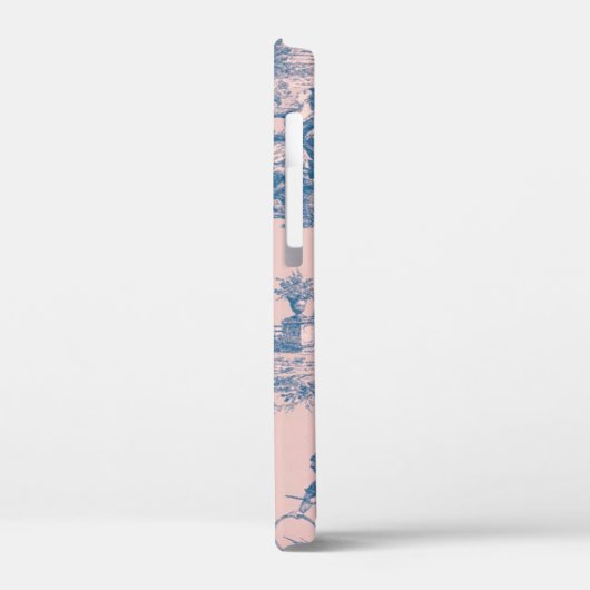 Frans toile de jouy roze en wit elegant Case-Mate iPhone case (Achterkant / Links)