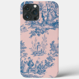 Frans toile de jouy roze en wit elegant Case-Mate iPhone case