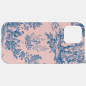 Frans toile de jouy roze en wit elegant Case-Mate iPhone case (Achterkant (horizontaal))