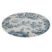 Frans toile de jouy sage groen elegant glas snijplank (Hoek)