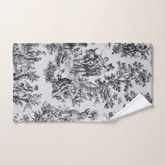 Frans toile de jouy zwart en wit elegant bad handdoek (Handdoek)