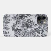 Frans toile de jouy zwart en wit elegant Case-Mate iPhone case (Achterkant (horizontaal))