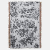 Frans toile de jouy zwart en wit elegant deken (Voorkant Verticaal)