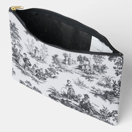 Frans toile de jouy zwart en wit elegant etui (Open)