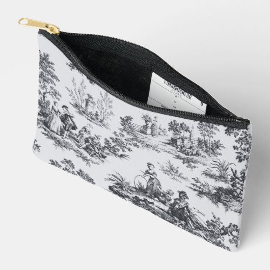Frans toile de jouy zwart en wit elegant etui (Open)